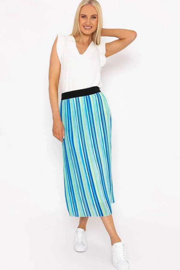 Pala D'oro Midi Pleated Skirt In Blue Print*Women Skirts & Shorts