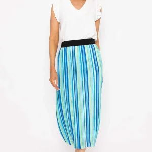 Pala D'oro Midi Pleated Skirt In Blue Print*Women Skirts & Shorts