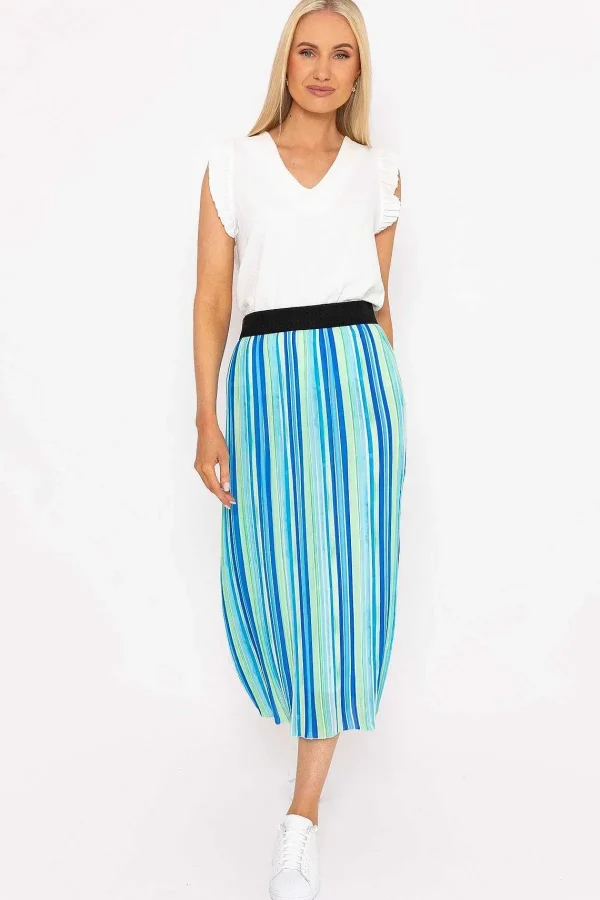 Pala D'oro Midi Pleated Skirt In Blue Print*Women Skirts & Shorts