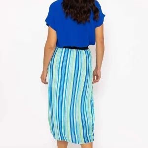 Pala D'oro Midi Pleated Skirt In Blue Print*Women Skirts & Shorts