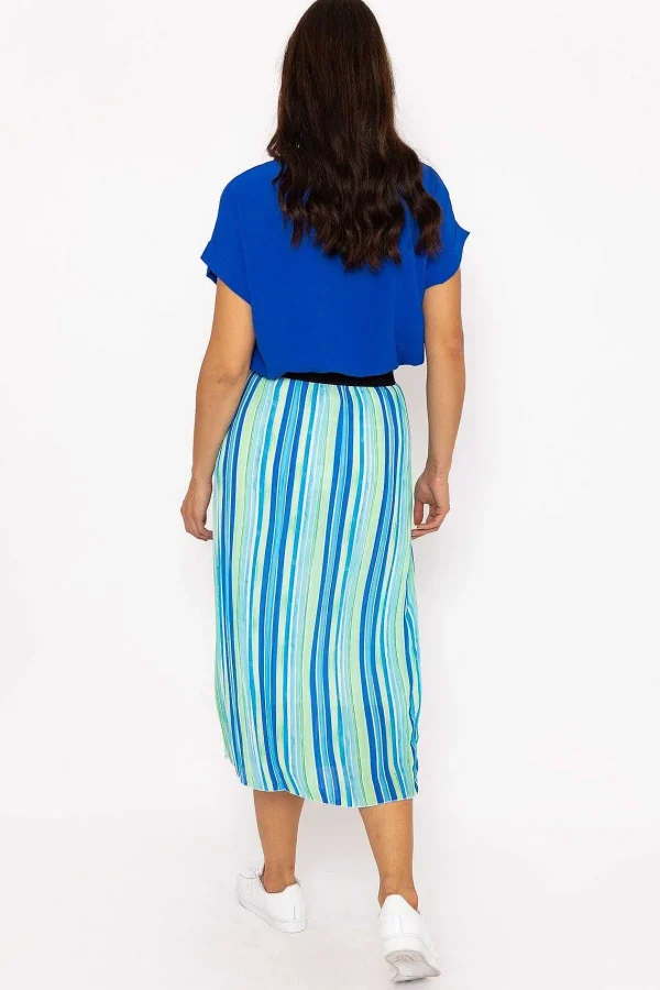 Pala D'oro Midi Pleated Skirt In Blue Print*Women Skirts & Shorts