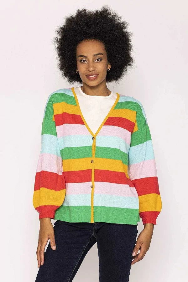 Kelly & Grace Weekend Multi Stripe Cardigan*Women Jumpers & Cardigans