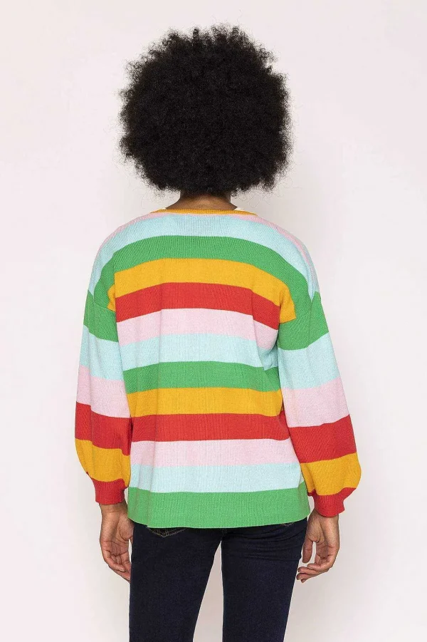 Kelly & Grace Weekend Multi Stripe Cardigan*Women Jumpers & Cardigans