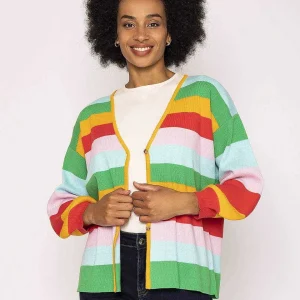 Kelly & Grace Weekend Multi Stripe Cardigan*Women Jumpers & Cardigans