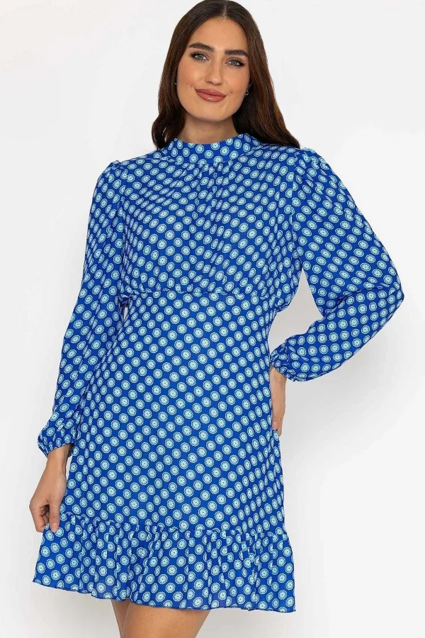 Pala D'oro Nadia Mini Dress In Blue Print*Women Dresses & Jumpsuits