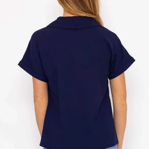 Rowen Avenue Navy Camp Collar Shirt*Women Tops & Blouses