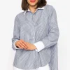 J'aime la Vie Navy Candy Striped Shirt*Women Tops & Blouses