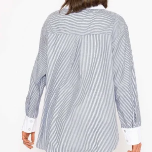 J'aime la Vie Navy Candy Striped Shirt*Women Tops & Blouses