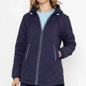 Kelly & Grace Weekend Navy Lightweight Quilted Coat*Women Coats & Jackets