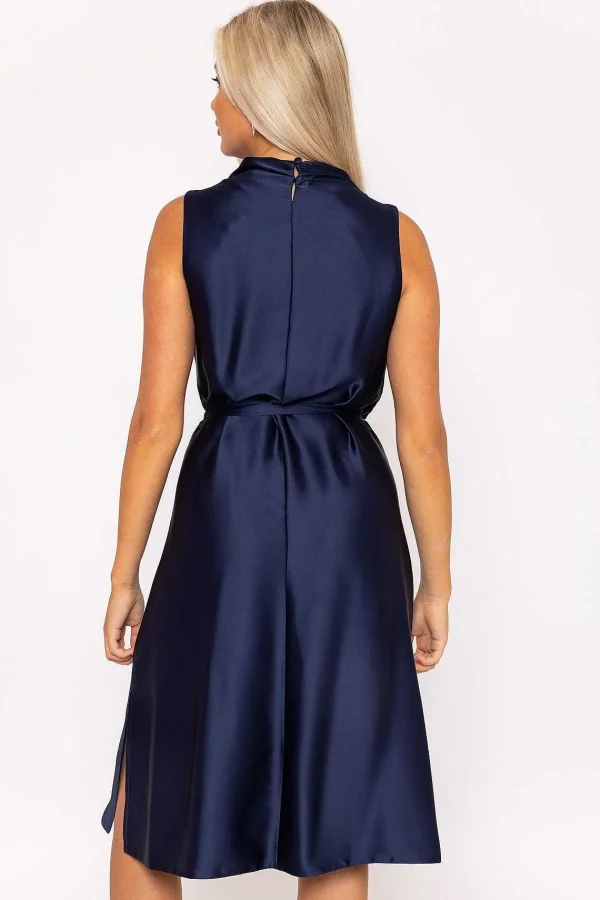 Rowen Avenue Navy Satin Cowl Neck Dress*Women Dresses & Jumpsuits