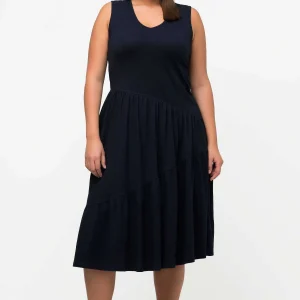 Ulla Popken Navy Sleeveless Midi Dress*Women Dresses