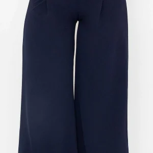 Pala D'oro Navy Wide Leg Scuba Trousers*Women Jeans & Trousers