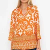 Pala D'oro Olivia Top In Orange Print*Women Tops & Blouses