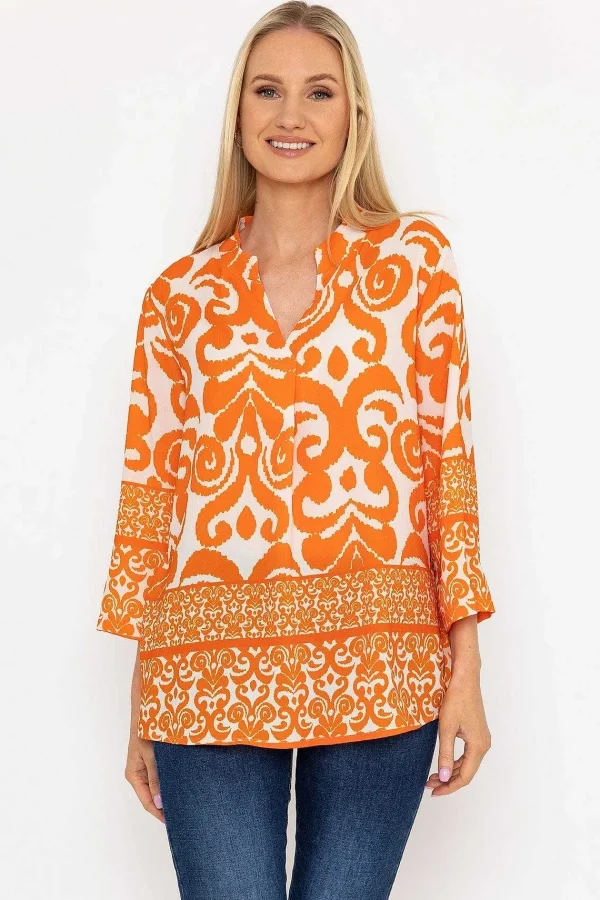 Pala D'oro Olivia Top In Orange Print*Women Tops & Blouses