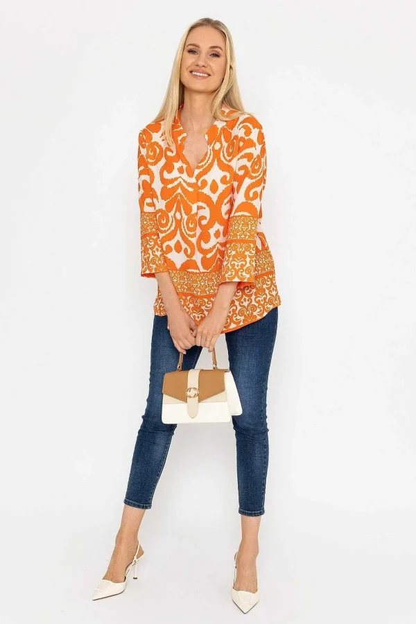 Pala D'oro Olivia Top In Orange Print*Women Tops & Blouses