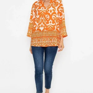 Pala D'oro Olivia Top In Orange Print*Women Tops & Blouses