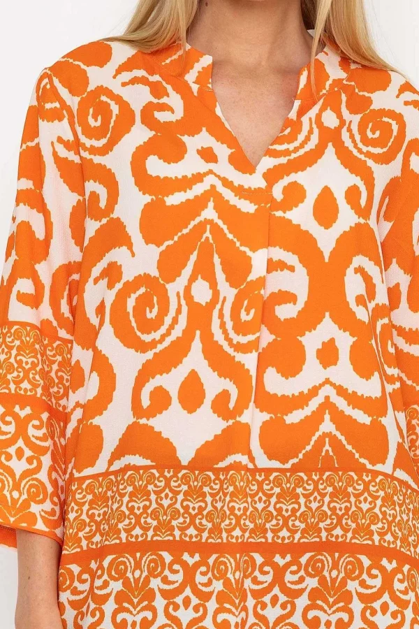 Pala D'oro Olivia Top In Orange Print*Women Tops & Blouses