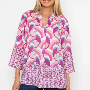 Pala D'oro Olivia Top In Pink Print*Women Tops & Blouses