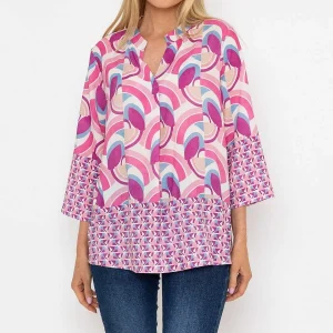 Pala D'oro Olivia Top In Pink Print*Women Tops & Blouses