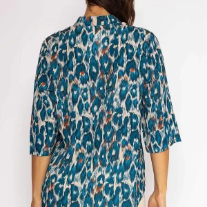 Pala D'oro Olivia Top In Teal Print*Women Tops & Blouses