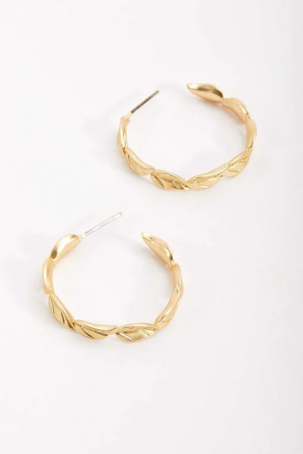 Soul Jewellery Open Hoop Leaf Earrings* Earrings