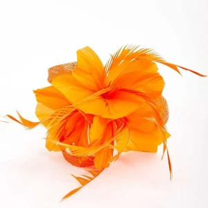 SOUL Accessories Orange Feather Flower Fascinator* Fascinators