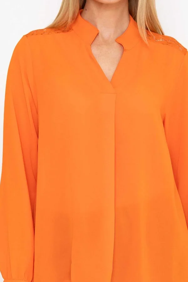 Pala D'oro Orange Lace Back Blouse*Women Tops & Blouses