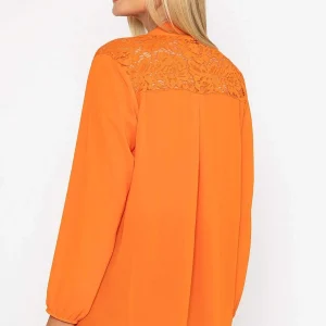 Pala D'oro Orange Lace Back Blouse*Women Tops & Blouses