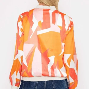 Pala D'oro Orange Printed Bomber Jacket*Women Coats & Jackets