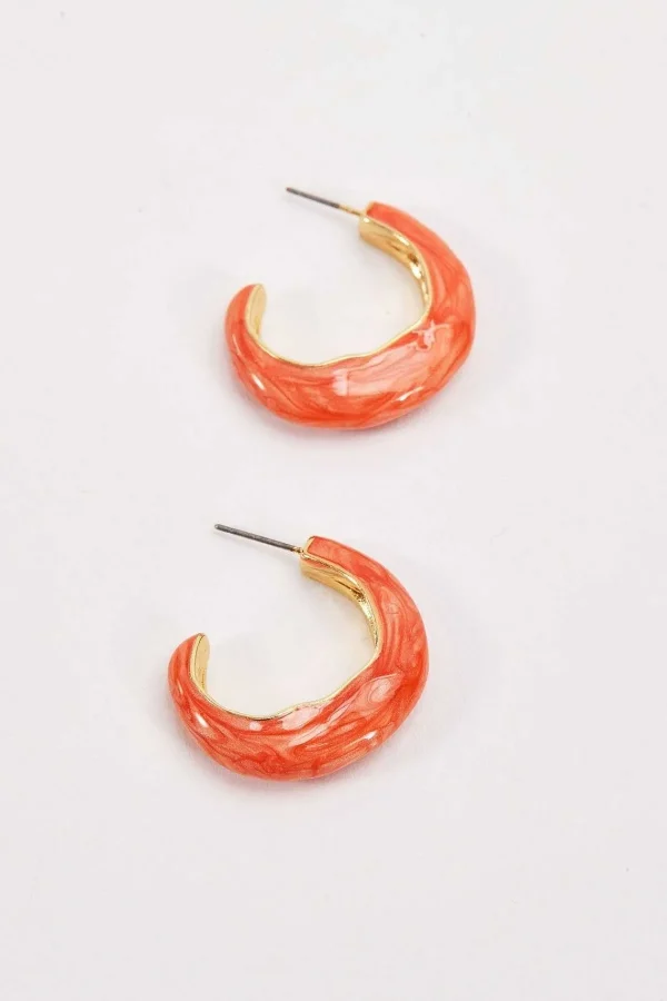 Soul Jewellery Orange Wave Hoop Earrings*Women April Edit