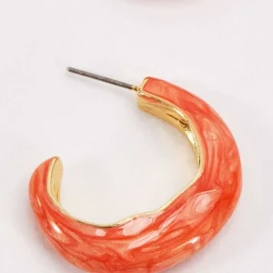 Soul Jewellery Orange Wave Hoop Earrings*Women April Edit