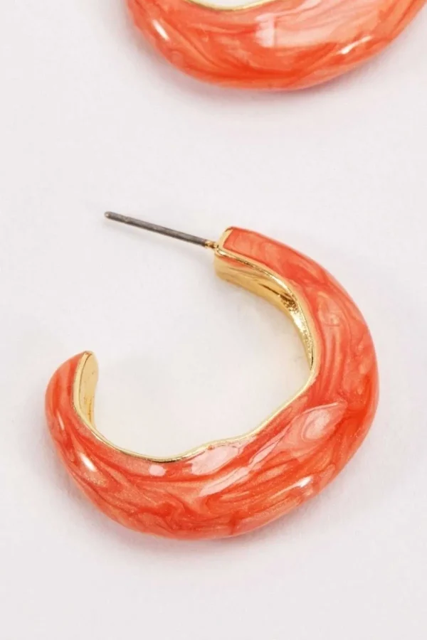 Soul Jewellery Orange Wave Hoop Earrings*Women April Edit