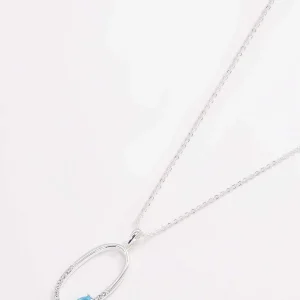 Joularie Oval Pendant With Blue Stone* Her