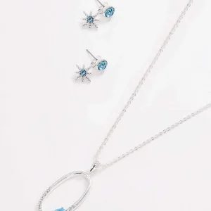 Joularie Oval Pendant With Blue Stone* Her