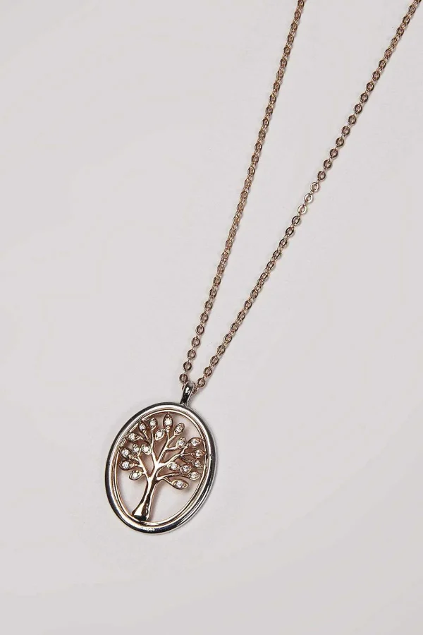 Tipperary Crystal Jewellery Oval Tree Of Life Pendant In Rose Gold* Boxed Gifts