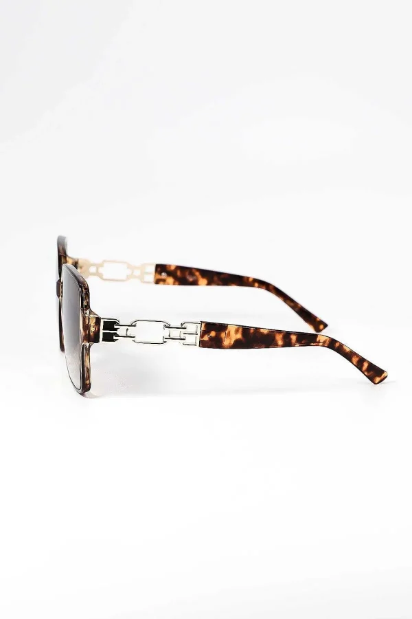 SOUL Accessories Oversized Tortoise Shell Sunglasses With Gold Detail* Sunglasses