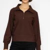 Vero Moda Oversized Zip Sweat Top In Coffee*Women Hoodies & Sweatshirts