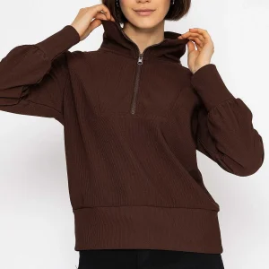 Vero Moda Oversized Zip Sweat Top In Coffee*Women Hoodies & Sweatshirts