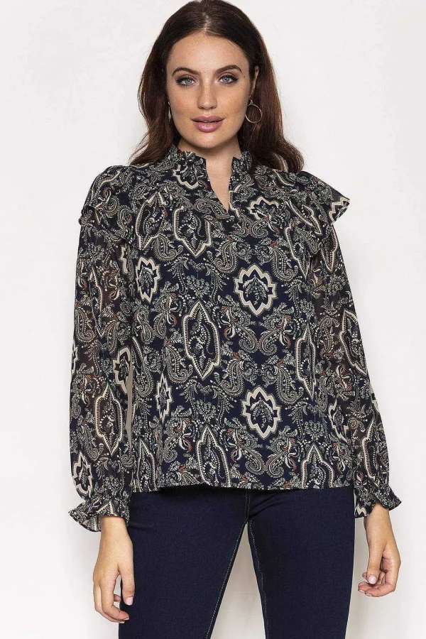 Rowen Avenue Paisley Blouse In Navy*Women Tops & Blouses