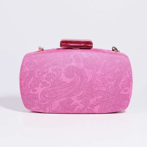 SOUL Accessories Paisley Fabric Clutch In Pink* Teenager