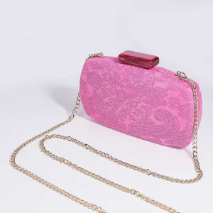 SOUL Accessories Paisley Fabric Clutch In Pink* Teenager