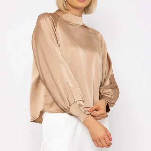 Pala D'oro Pandora Sateen Top In Beige*Women Tops & Blouses