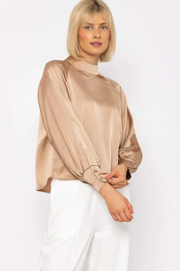 Pala D'oro Pandora Sateen Top In Beige*Women Tops & Blouses