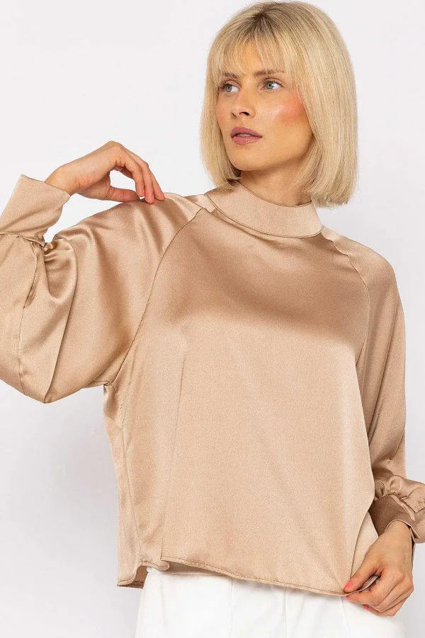 Pala D'oro Pandora Sateen Top In Beige*Women Tops & Blouses