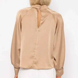 Pala D'oro Pandora Sateen Top In Beige*Women Tops & Blouses