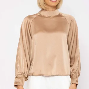 Pala D'oro Pandora Sateen Top In Beige*Women Tops & Blouses