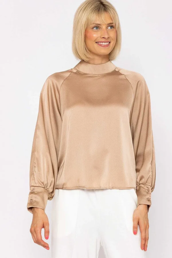 Pala D'oro Pandora Sateen Top In Beige*Women Tops & Blouses