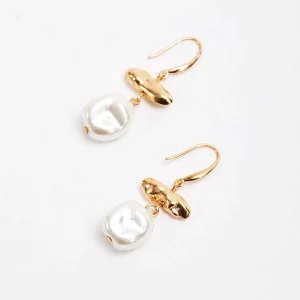 Joularie Pearl And Gold Beaded Earrings*Women Classic Fashion