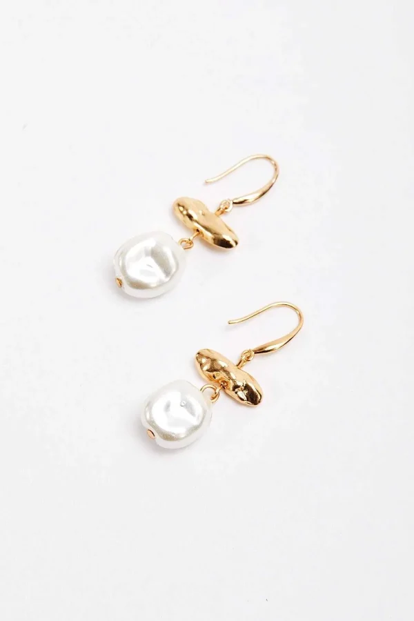 Joularie Pearl And Gold Beaded Earrings*Women Classic Fashion