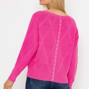 J'aime la Vie Pearl Back Knit In Pink*Women Jumpers & Cardigans